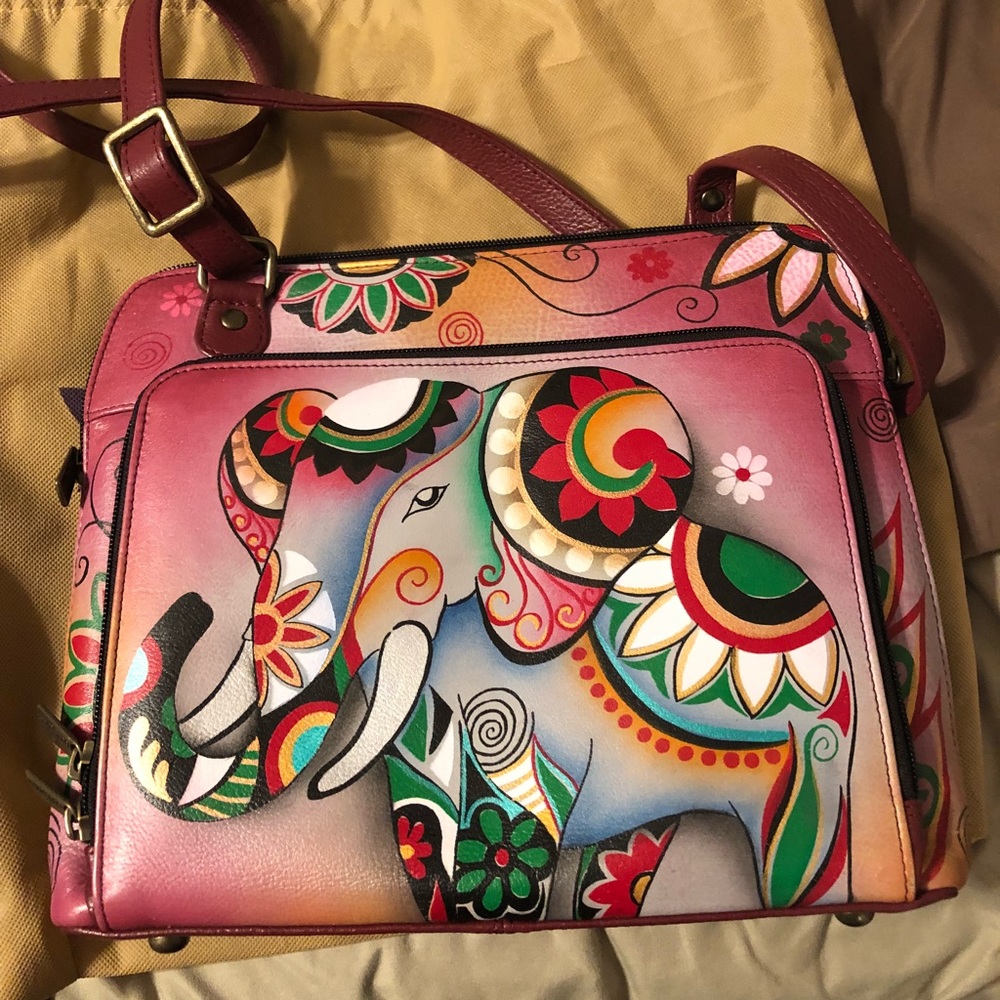 Anuschka hand painted organizing crossbody